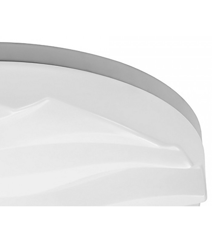 Flush Ceiling Light Medium Round 36W LED IP44 3000K, 3240lm, Matt White, White Acrylic