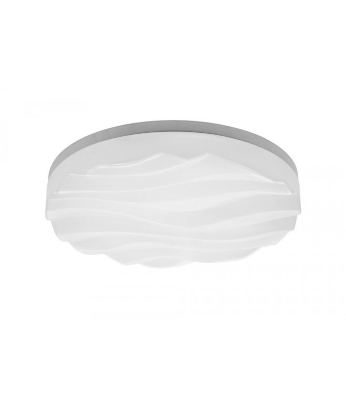 Flush Ceiling Light Medium Round 40W LED IP44, Tuneable 3000K-6500K, 3200lm, Dimmable via RF Remote Ctrl Matt White