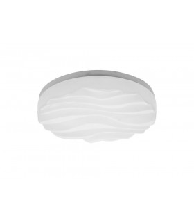 Flush Ceiling Light Small Round 24W LED IP44, Tuneable 3000K-6500K, 2160lm, Dimmable via RF Remote Ctrl Matt White