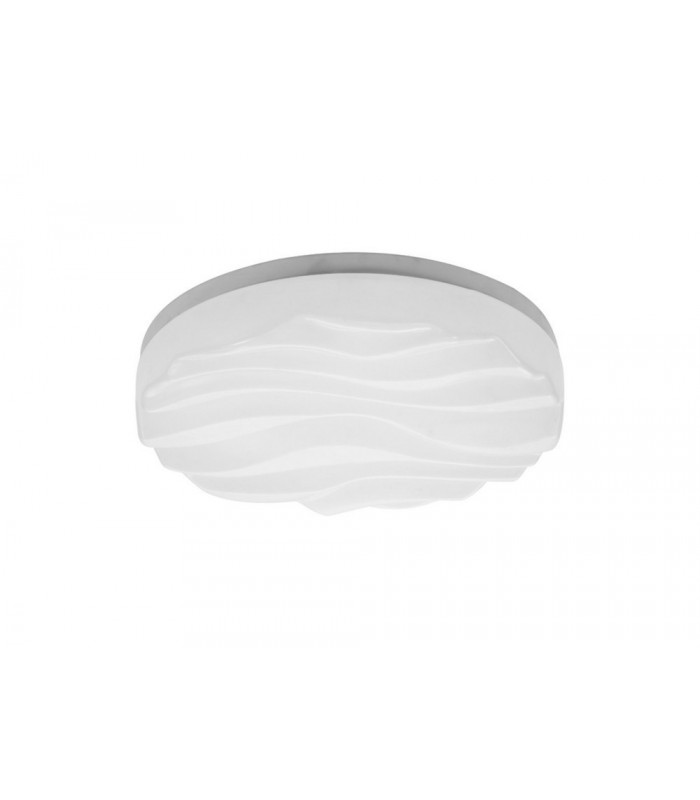 Flush Ceiling Light Small Round 24W LED IP44, Tuneable 3000K-6500K, 2160lm, Dimmable via RF Remote Ctrl Matt White