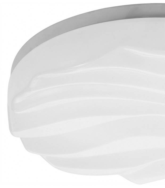 Flush Ceiling Light Small Round 24W LED IP44, Tuneable 3000K-6500K, 2160lm, Dimmable via RF Remote Ctrl Matt White