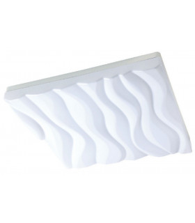 Flush Ceiling Light Large Square 45W LED IP44 3000K, 4050lm, Matt White, White Acrylic