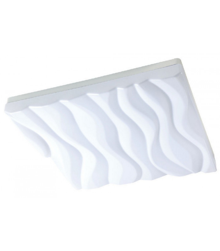 Flush Ceiling Light Large Square 60W LED IP44, Tuneable 3000K-6500K, 4500lm, Dimmable via RF Remote Ctrl Matt White