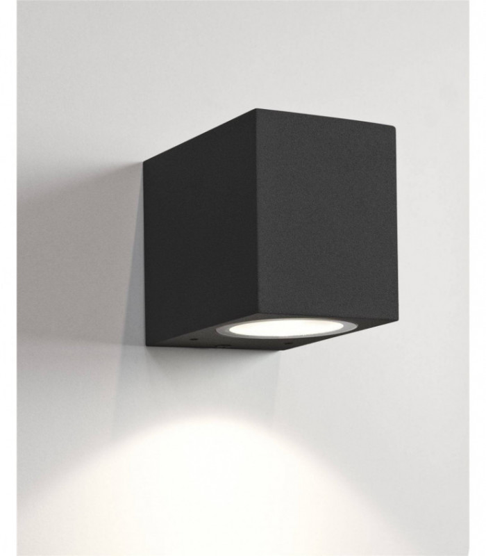 1 Light Outdoor Wall Light Black IP44, GU10