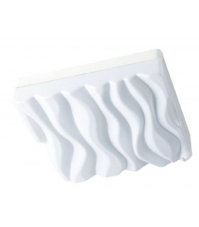 Flush Ceiling Light Medium Square 36W LED IP44 3000K, 3240lm, Matt White, White Acrylic