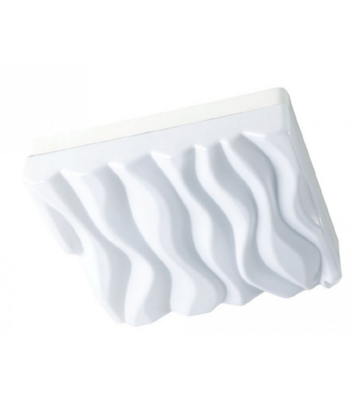Flush Ceiling Light Medium Square 40W LED IP44, Tuneable 3000K-6500K, 3200lm, Dimmable via RF Remote Ctrl Matt White