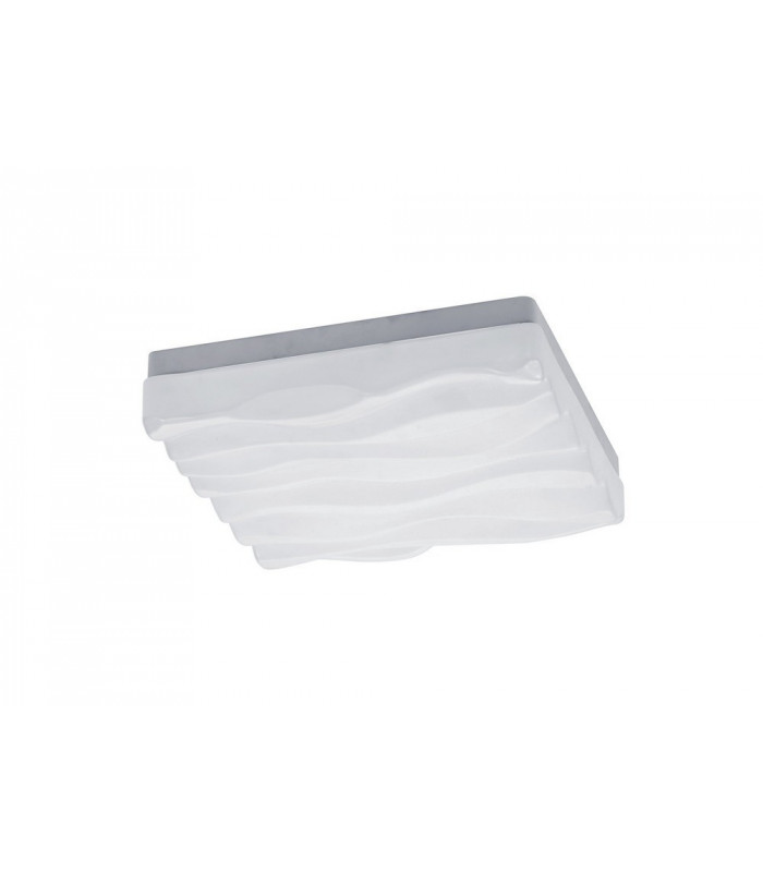 Flush Ceiling Light Small Square 24W LED IP44 3000K, 2160lm, Matt White, White Acrylic