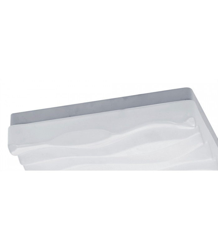Flush Ceiling Light Small Square 24W LED IP44 3000K, 2160lm, Matt White, White Acrylic