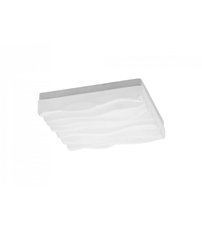 Flush Ceiling Light Small Square 24W LED IP44, Tuneable 3000K-6500K, 2160lm, Dimmable via RF Remote Ctrl Matt White