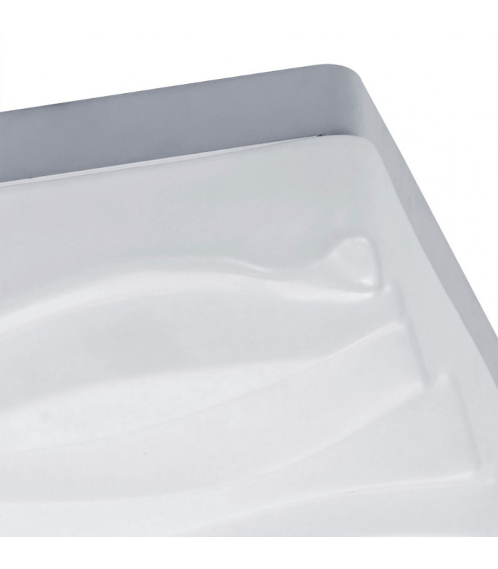Flush Ceiling Light Small Square 24W LED IP44, Tuneable 3000K-6500K, 2160lm, Dimmable via RF Remote Ctrl Matt White
