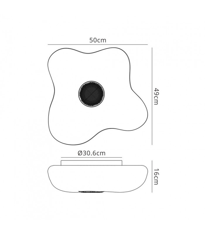 Music Speaker Ceiling 4 Light E27 Outdoor IP44, Opal White, IP44