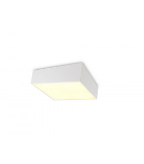 Flush Ceiling Light 45cm Square, 5 x E27 (Max 20W), White, IP44