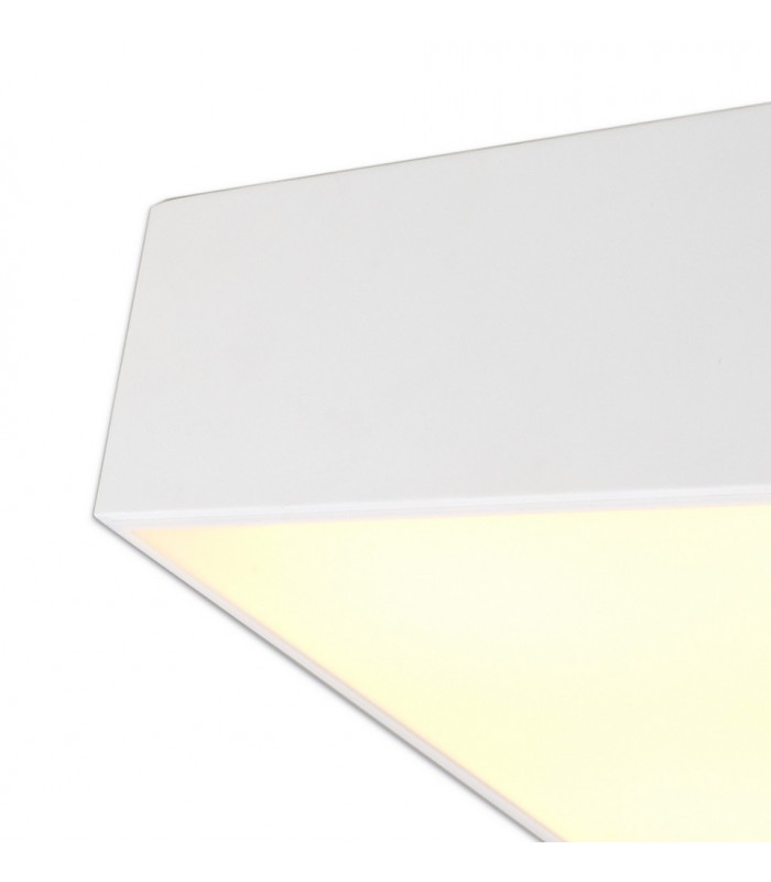 Flush Ceiling Light 45cm Square, 5 x E27 (Max 20W), White, IP44
