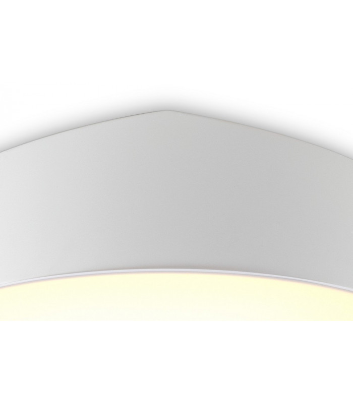 Flush Ceiling Light 70cm Round, 8 x E27 (Max 20W), White, IP44