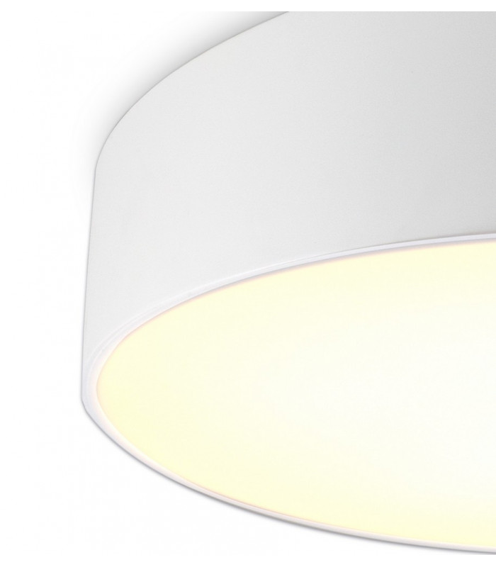Flush Ceiling Light 70cm Round, 8 x E27 (Max 20W), White, IP44