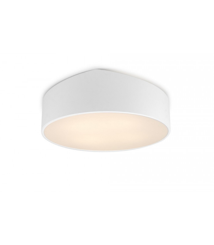 Flush Ceiling Light 50cm Round, 5 x E27 (Max 20W), White, IP44
