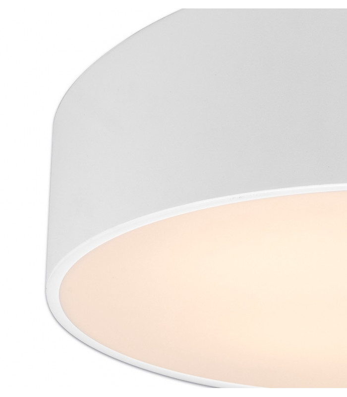 Flush Ceiling Light 50cm Round, 5 x E27 (Max 20W), White, IP44