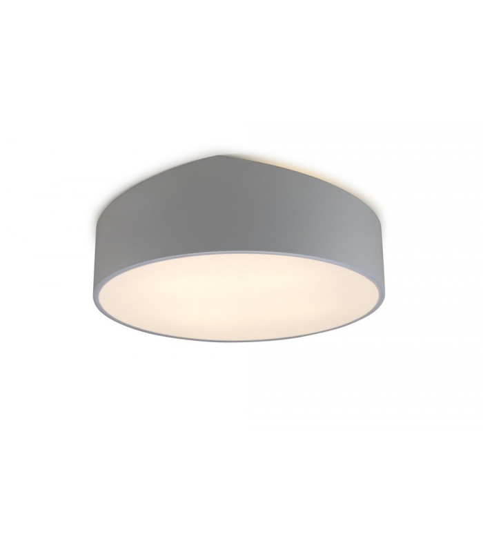 Flush Ceiling Light 50cm Round, 5 x E27 (Max 20W), Silver, IP44