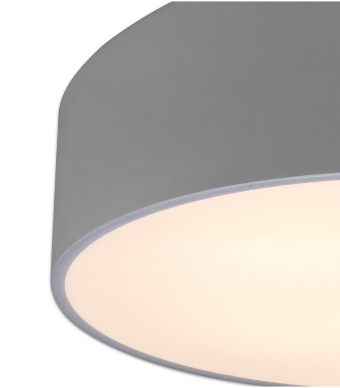Flush Ceiling Light 50cm Round, 5 x E27 (Max 20W), Silver, IP44