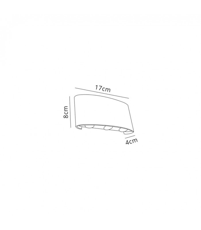 LED Up & Downward Lighting Wall Light, 6W, 3000K, Sand White, 500lm, IP54