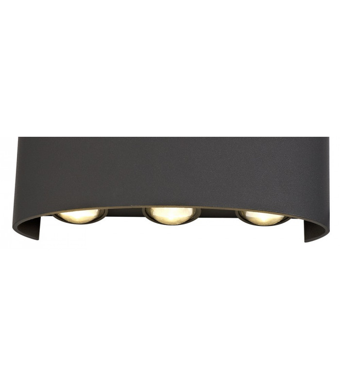 LED Up & Downward Lighting Wall Light, 6W, 3000K, Anthracite, 500lm, IP54