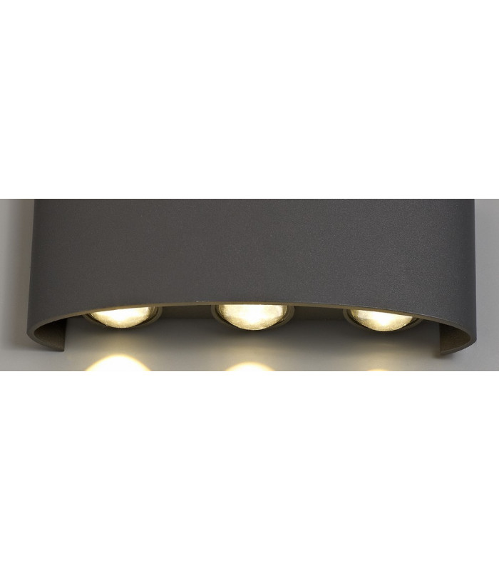 LED Up & Downward Lighting Wall Light, 6W, 3000K, Anthracite, 500lm, IP54