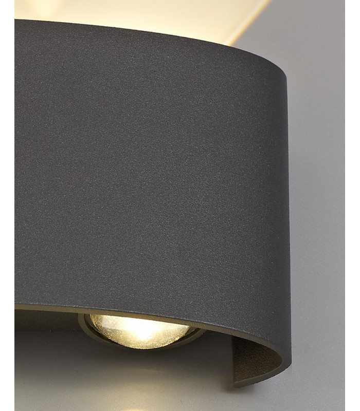 LED Up & Downward Lighting Wall Light, 6W, 3000K, Anthracite, 500lm, IP54