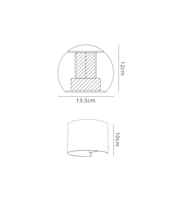 LED Up & Downward Lighting Wall Light 2x3W, 3000K, Sand White, 410lm, IP54