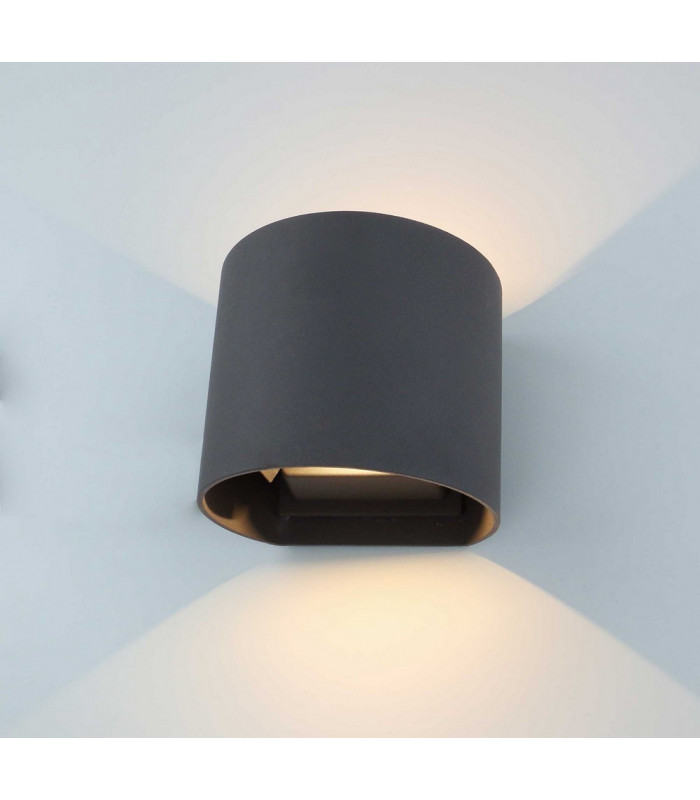 LED Up & Downward Lighting Wall Light 2x3W, 3000K, Anthracite, 410lm, IP54