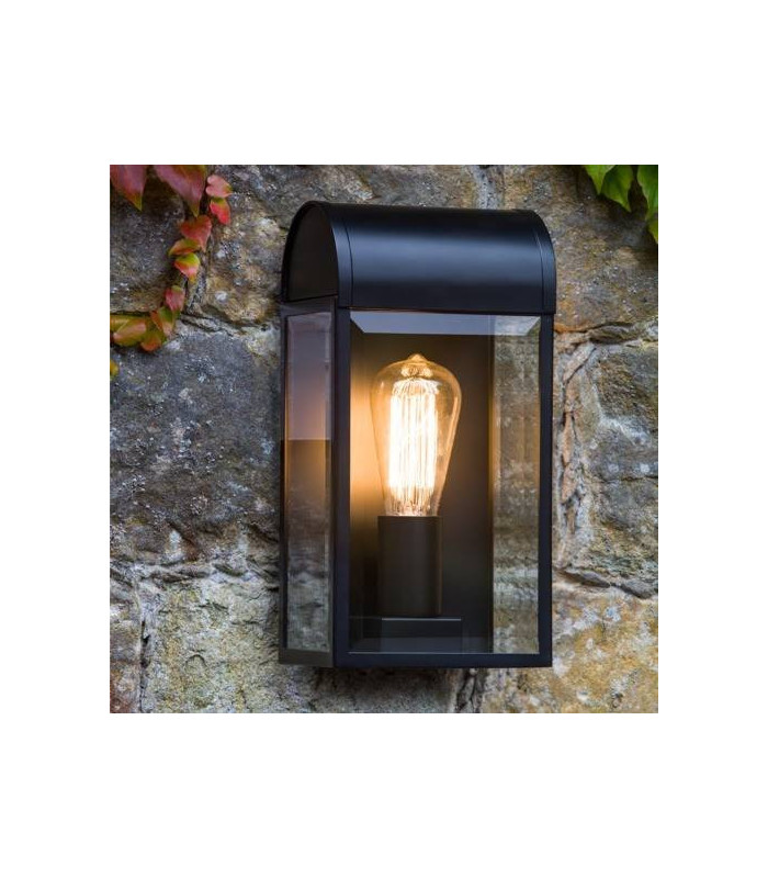 1 Light Outdoor Wall Lantern Black IP44, E27