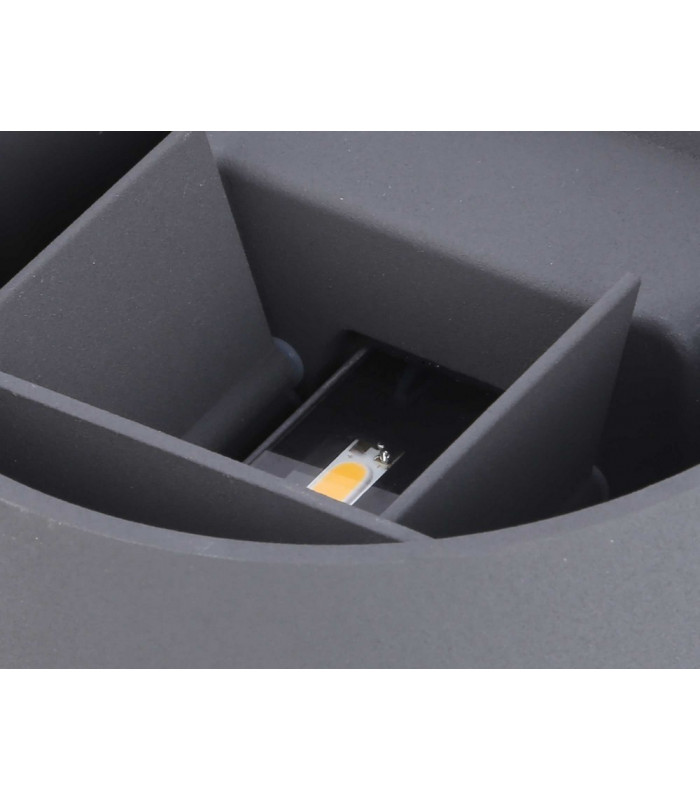 LED Up & Downward Lighting Wall Light 2x3W, 3000K, Anthracite, 410lm, IP54