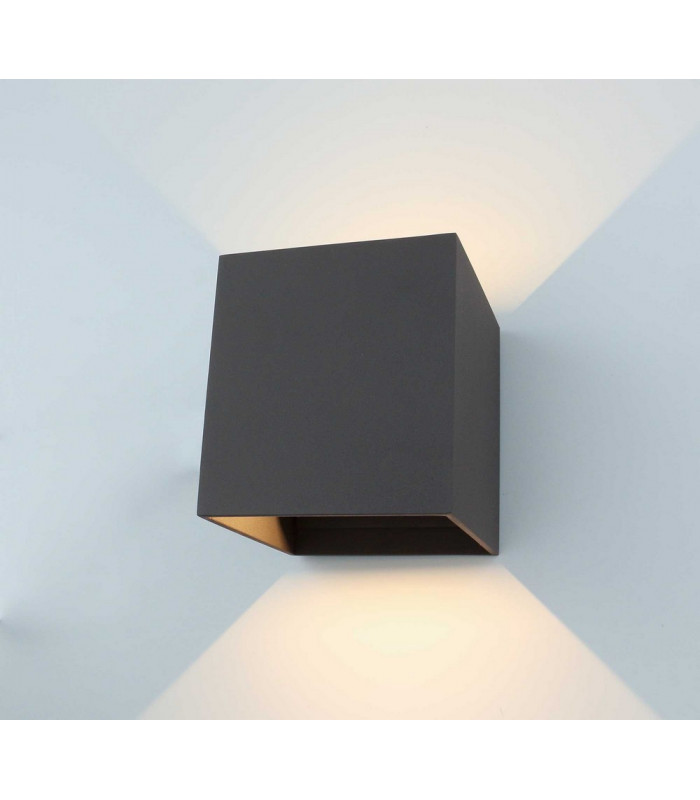 LED Up & Downward Lighting Wall Light 2x3W, 3000K Anthracite, 410lm, IP54