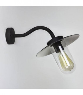 1 Light Outdoor Fisherman Dome Wall Light Black IP44, E27