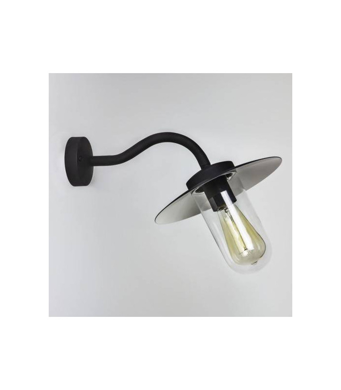 1 Light Outdoor Fisherman Dome Wall Light Black IP44, E27