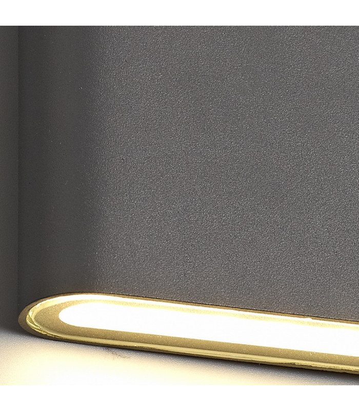 LED Up & Downward Lighting Large Wall Light 2x6W, 3000K, 452lm, Anthracite, IP54