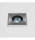 1 Light Square Outdoor Recessed In Ground Light Brushed Stainless Steel IP65, GU10