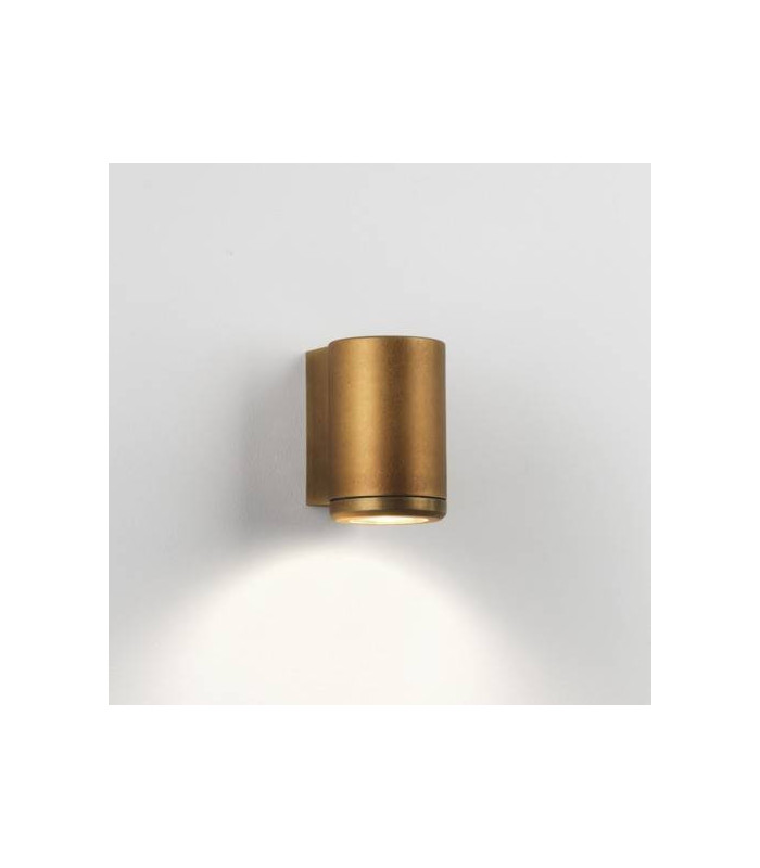 1 Light Outdoor Coastal Wall Downlight Antique Brass IP44, GU10