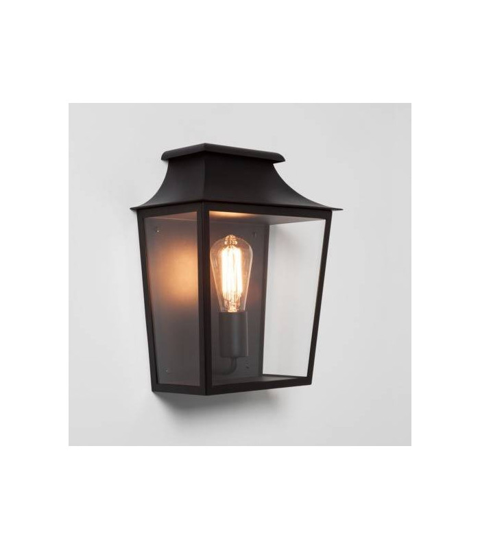 1 Light Outdoor Wall Lantern Textured Black IP44, E27
