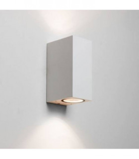LED 2 Light Outdoor Large Up Down Wall Light Textured White IP44, GU10