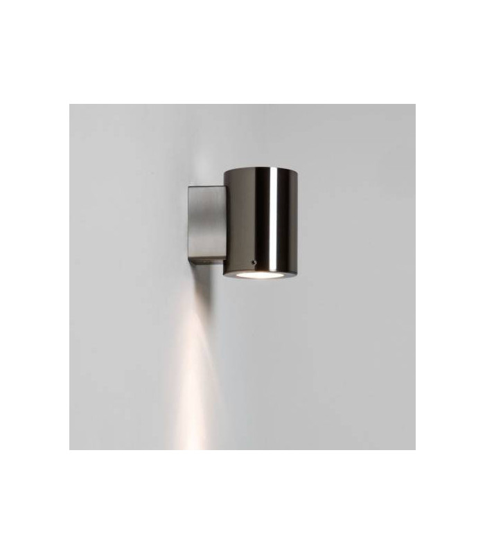 1 Light Outdoor Wall Light Brushed Stainless Steel IP44, GU10