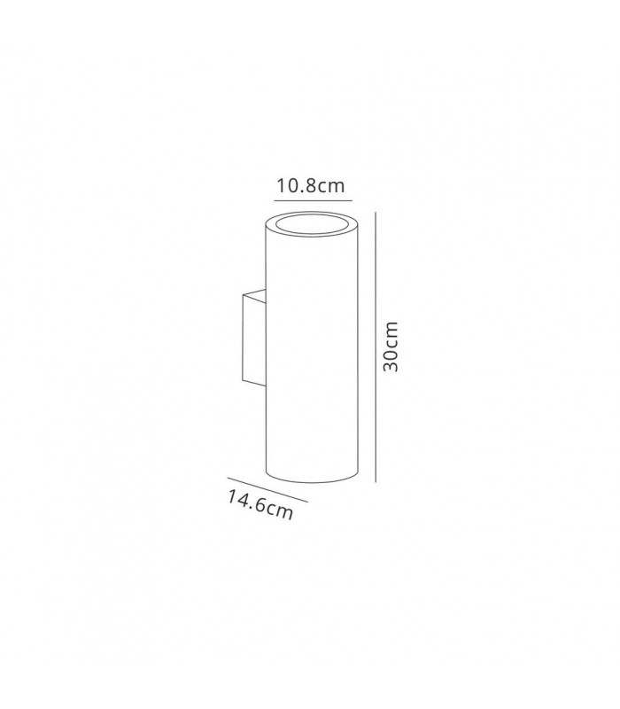 Wall Lamp, 2 x E27, IP54, Graphite