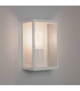 1 Light Outdoor Wall Lantern Matt White IP44, E27