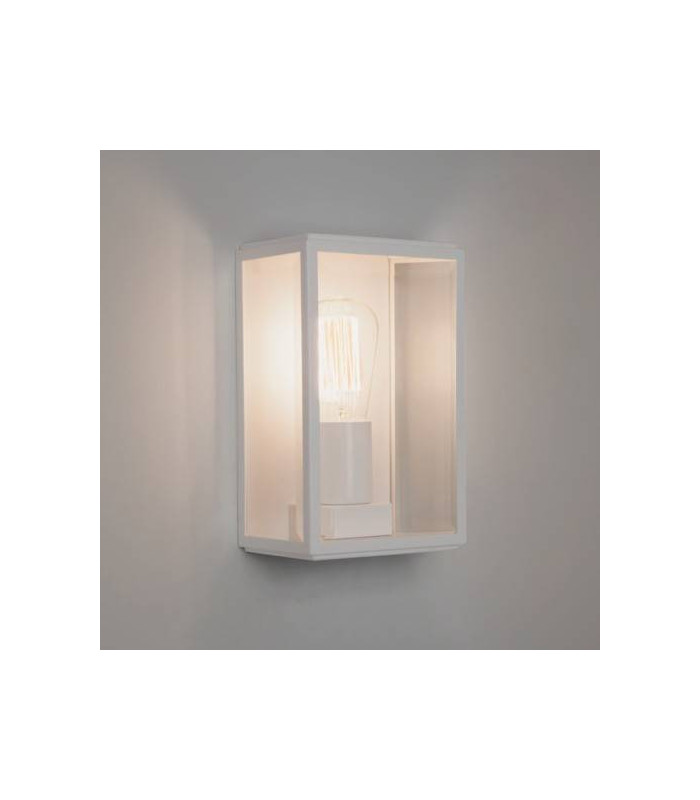 1 Light Outdoor Wall Lantern Matt White IP44, E27