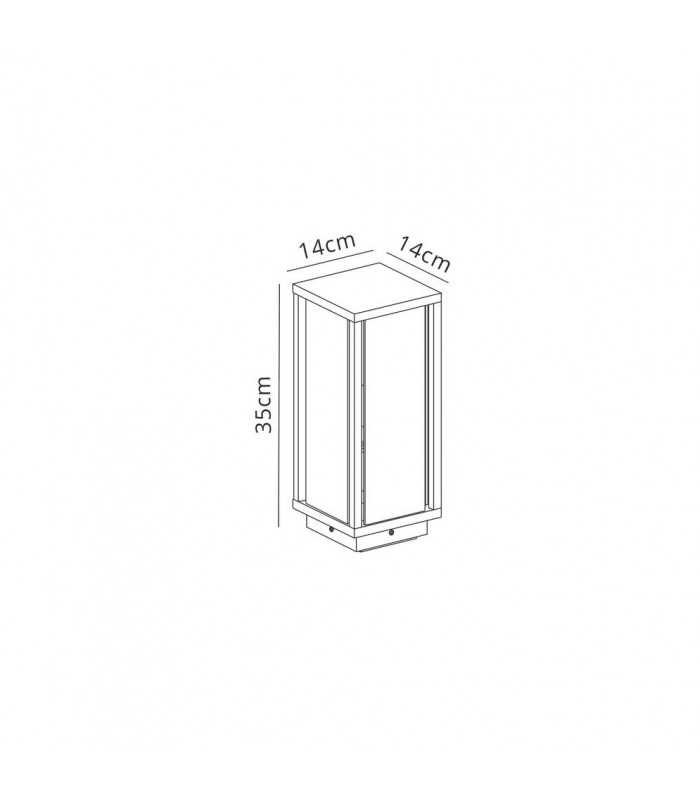 Pedestal Lamp, 1 x E27, IP54, Graphite