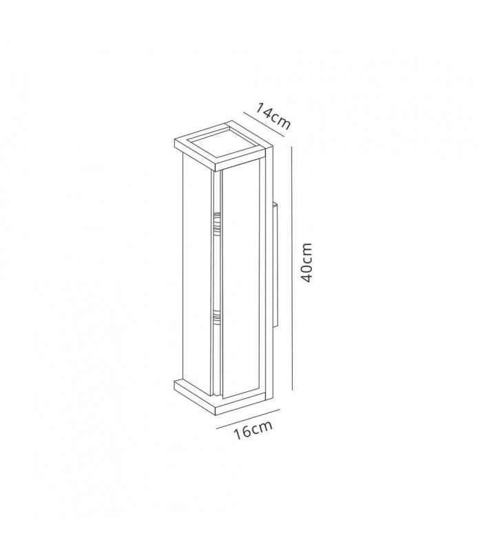 Wall Lamp, 2 x E27, IP54, Graphite