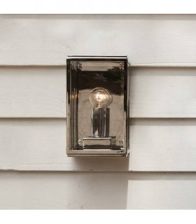1 Light Outdoor Small Wall Lantern Polished Nickel IP44, E14
