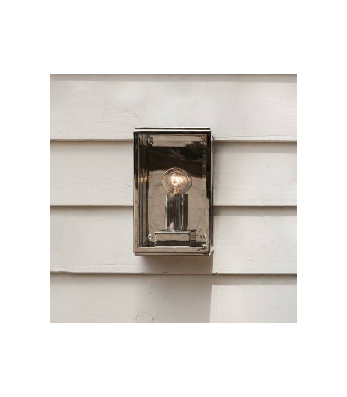 1 Light Outdoor Small Wall Lantern Polished Nickel IP44, E14