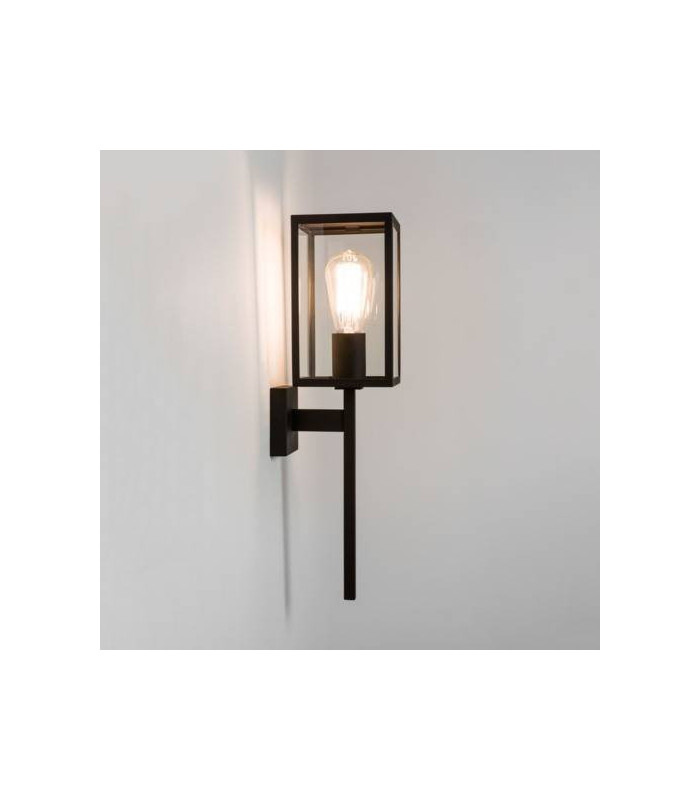 1 Light Outdoor Wall Lantern Textured Black IP44, E27
