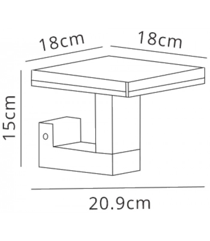 Wall Lamp, 10W LED, 3000K, 700lm, IP54, Anthracite