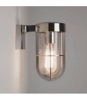 1 Light Outdoor Wall Lantern Polished Nickel IP44, E27